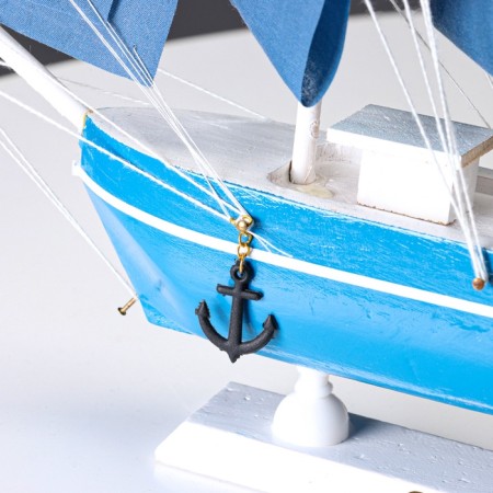 The ship souvenir average "Alida", Blue sides with strip, Blue sails, 32x31.5x5.5 cm-5