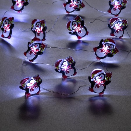 Garland “thread” 2 m dews with nozzles “Penguin”, IP20, silver thread, 20 LED, white glow, 2 modes, AAX2