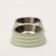Metal dual bowl on a plastic base 2 x 160 ml, 25 x 14 x 5 cm, green