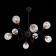 Ceiling Ceiling ST LUCE. SL234.402.08. Varieta. 8x40 watts, E27, 89x89x54 cm, black color, gold