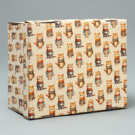 Gift folding box, packaging, “Cute cats”, 31.2 x 25.6 x 16.1 cm cm-2