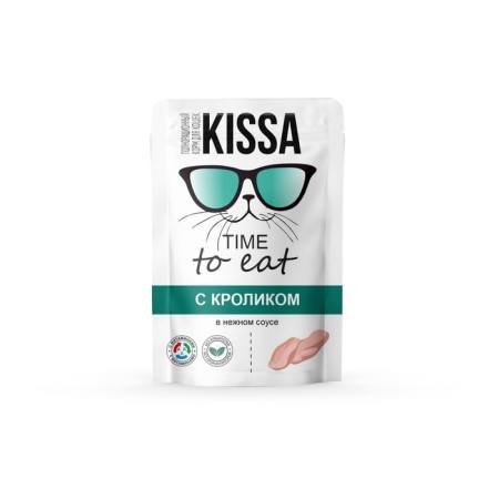 Wet food "Kissa" for cats, rabbit in sauce, 75 g