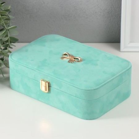 Textile box for jewelry "Bant" Blue 22x14.5x7 cm-3