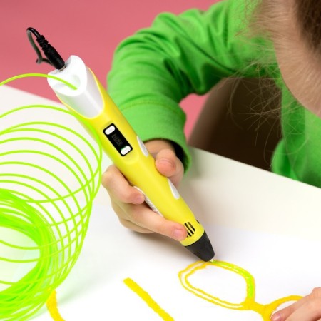 3D handle Luazon, display, work with plastic ABS and PLA, plastic in the kit, yellow-2
