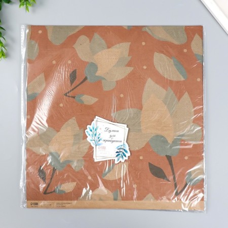 Scrapbooking paper bilateral craft "Flowers" density 180 g 30.5x32 cm-5