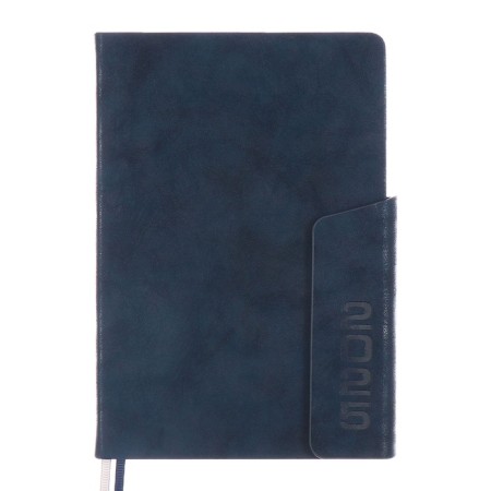 Dated 2025 diary, A5, 176 sheets of Escalada, a solid cover made of artificial leather, pancake embossing, lies, cream block 70 g/m2, blue