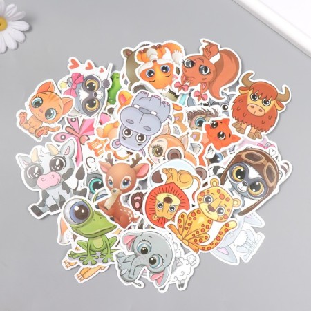 Stickers for creativity "Bulshined animals" set of 50 pcs 4x8 cm