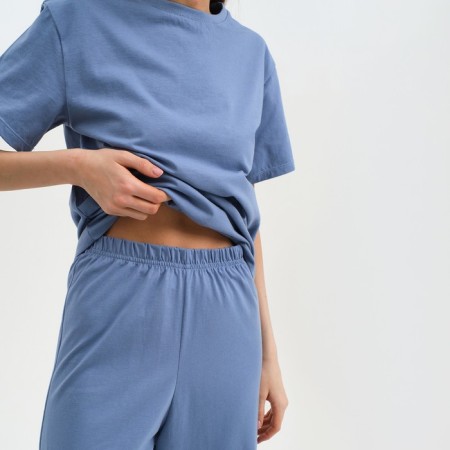 Female pajamas (T-shirt and trousers) KAFTAN "BASIC" Size 48-50, Blue color-4