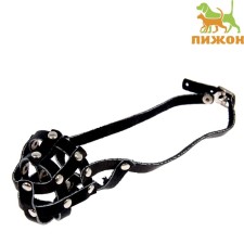 Muzzle leather mesh No. 0, dachshund (length on the nose is 4.5 cm, muzzle 14 cm), black