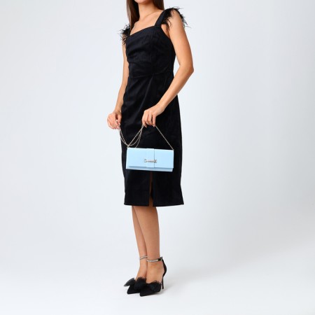 Women's bag on magnet, blue color-7