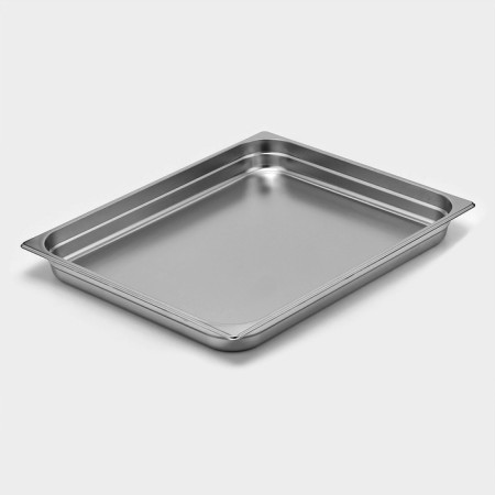 Gastrootiness 2/1 of stainless steel, 65 mm, 65.4 × 53.6 × 6.5 cm, thickness 0.8 mm-1