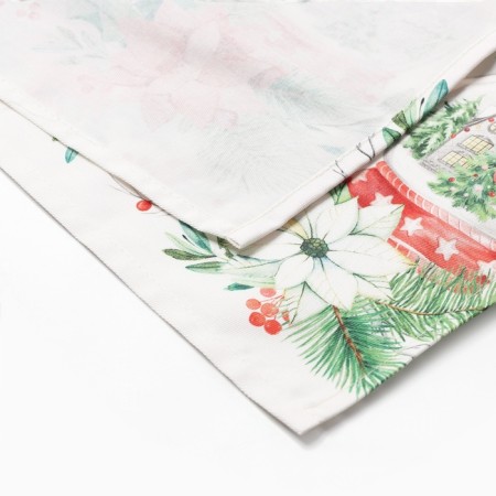 Apron "Ethel" Christmas Red Flowers 60x70cm, 100% HL, sarzha 190 g/m2-11