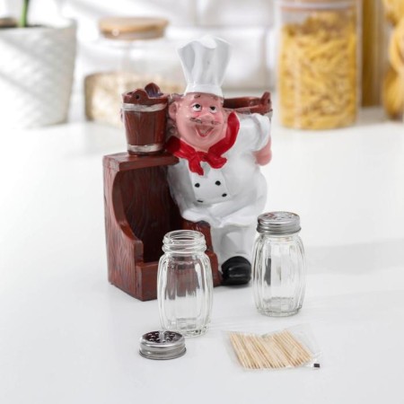 Set for spices on the stand "Cook", 3 items: Solonka 50 ml, list of 50 ml, stand, form mix-1