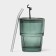 A glass glass with a lid and a pipe "Wine Verde", 350 ml, green color