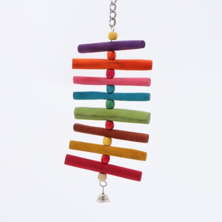 Toy for birds with beads and bell, 18 x 10 cm
