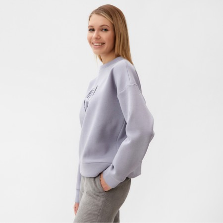 Female sweatshirt Minaku: Velvet Collection color light gray, size 44-2