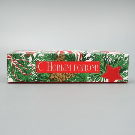 Folding box "needles, cones and toys", 20 x 10 x 5 cm, new year-3