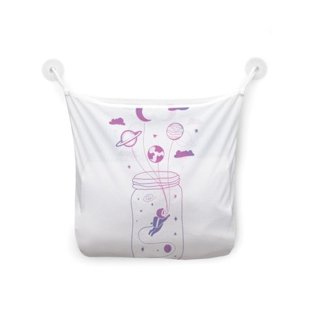 Organizer in a bath on suction cosmos in a bank, for storing toys and trifles, size 33x39 cm-2