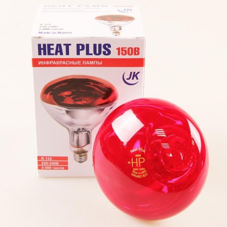 Infrared lamp, 150 BT, E27, R125, hardened glass, red, JK Lighting-1