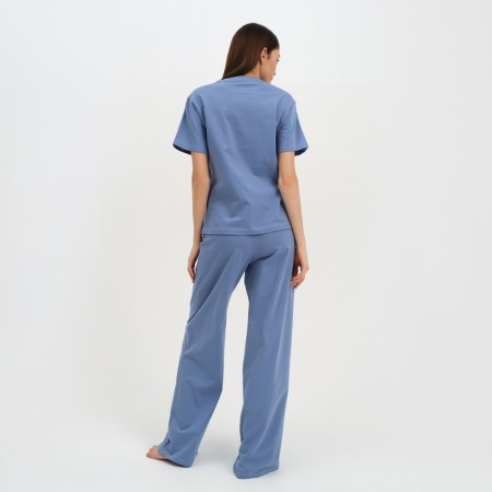 Female pajamas (T-shirt and trousers) KAFTAN "BASIC" size 40-42, Blue color-2