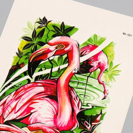 Tattoo on the body color "Flamingo" 26.1x14.6 cm-3