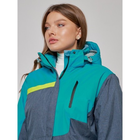 Ski jacket female winter, size 54, green color-14