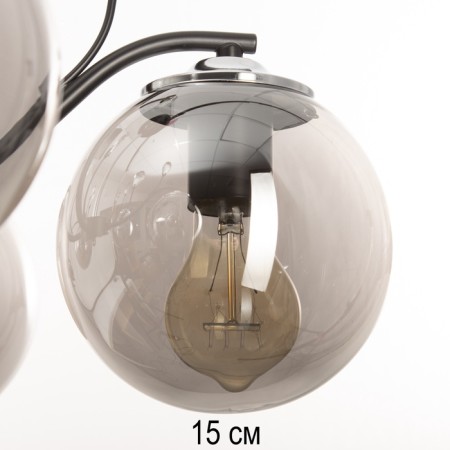 ARISA chandelier 8he27 40W black-silver 80x80x40 cm-4