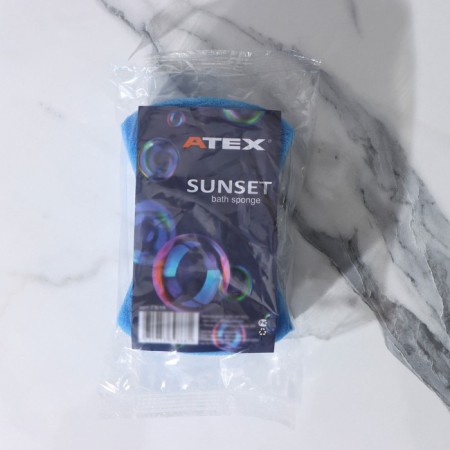 Bath sponge for the body "Sunset", 13 × 9 × 4 cm, blue color-3