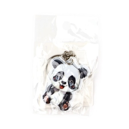 Keychain for keys with a panda flashlight, 3.8 x 10.1 cm-2