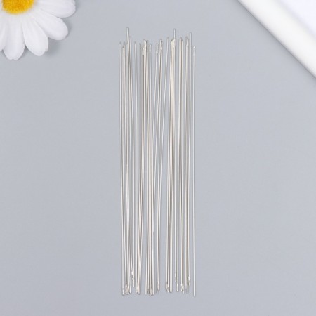 Needles metal for beads in a glass flask thin set 30 pcs Ø 0.6x120 mm 1.5x1.5x14 cm-1