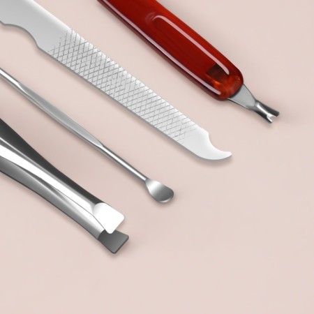 Manicure set "roses", 7 items, in a case, color mix-3