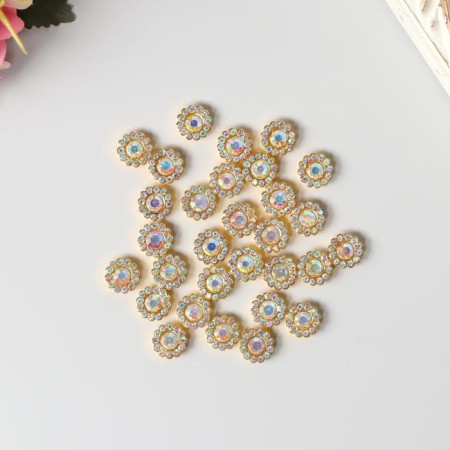 Decor for creativity plastic "Crystal flower" set 30 pcs 1x1x0.5 cm-1