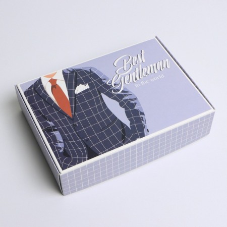 Gift folding box, packaging, "gentleman", 21 x 15 x 5 cm-1