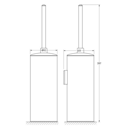 Toilet ruff with a lid, chrome, fbs-1