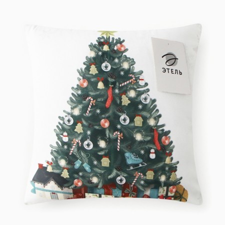 New Year. Ethel Pill "Christmas tree with gifts", 40*40 cm, velor, 100% p/e-7