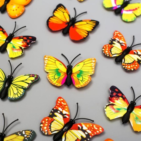 Magnet Plastic "Butterfly Single Wings Yellow" 4.5 cm-1