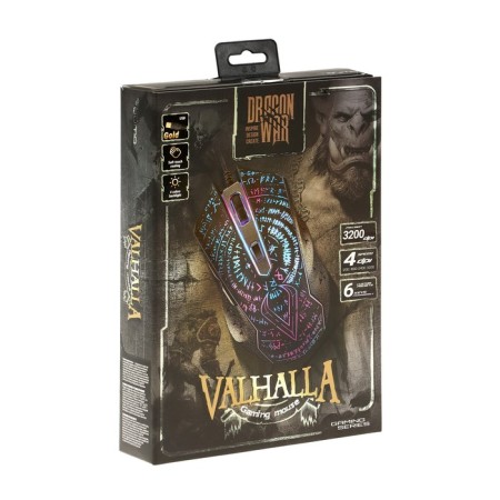 The mouse Qumo Valhalla M35, game, wired, 6 buttons, backlight, 3200 dpi, USB, black-8