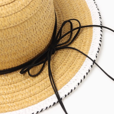 Hat for the girl Minaku "Puppet", size 50, beige color-5