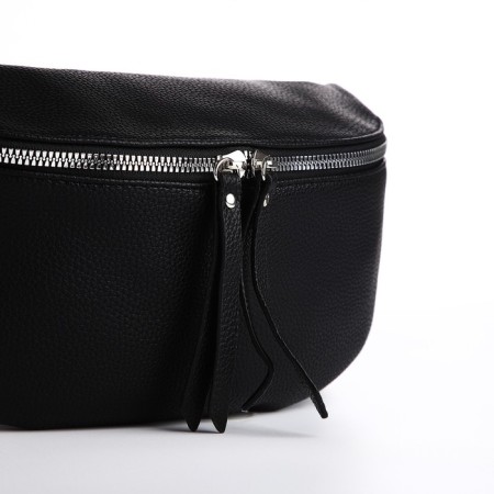 Bag Cross-Bodi with a zipper, black color-2