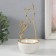 Souvenir ceramics, metal stand "cat" white with gold 9.8x8.3x17.7 cm
