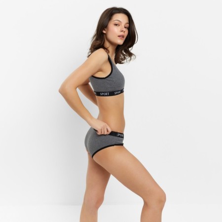 Female set (top, panties), dark gray color, size 42-44-1
