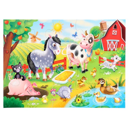 Maxi-Puzzles 2 in 1 "Funny Animals No. 4", 15 and 24 elements-3