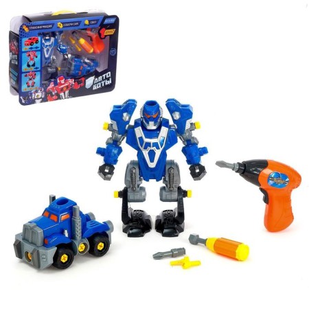 Design machine "Mega Robot", 3 in 1, with a light screwdriver, works from batteries