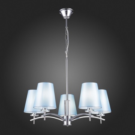 Suspended EVOLUCE lamp. Sle105613-05. Permone. 5x40 watts, E14, 64x64x53 cm, chromium color-2