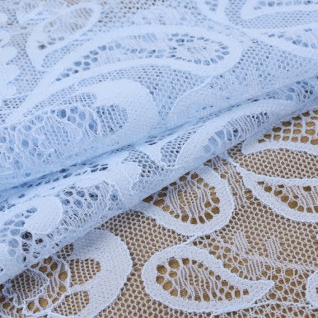 Lace elastic fabric, 235 mm × 2.7 ± 0.5 m, color of heavenly blue-1