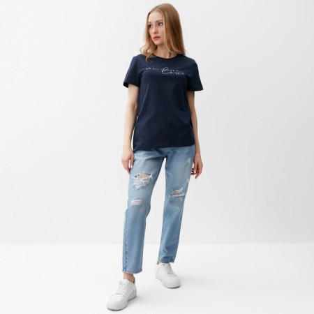 Female T-shirt, dark gray color, size 50-1