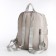 Women's backpack made of artificial leather with lightning, 6 outer pockets, beige color