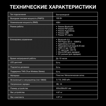 Minisystem Hyundai H-MC1236 Black 40W FM USB BT Micro SD-6