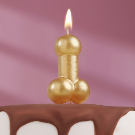 Candle for Cake "Favorite", 3.5x8 cm, on a skewer, gold