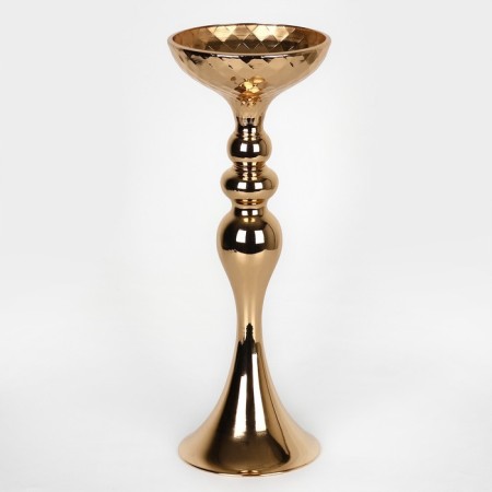 Summary Metal for 1 candle "Richard" Color Gold 12.5 x 12.5 x 37.5 cm-2